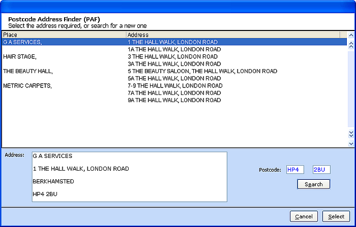 Address finder